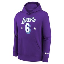 Nike LA Lakers LeBron James #6 Hoodie M Purp Nba 75th Basketball City pullover