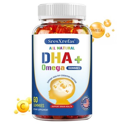 DHA + Omega Gummies,Boosts Memory,Cognitive Function & Brain Health