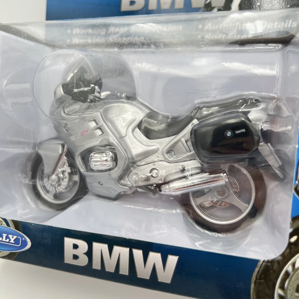 Welly BMW K1100RT Moto Die Cast Modelo 1:18 Plateado Detalles Auténticos Nuevo en Caja Foto 3 de 4