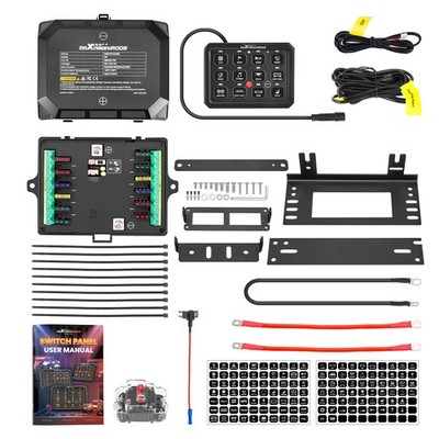 12 Gang Touch Schaltpanel RGB Backlight Universal Truck Offroad Boot 12V-24V
