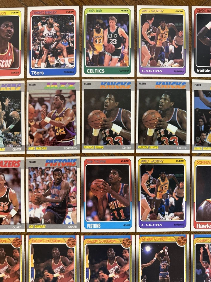 (34) 1987-88 & 1988-89 FLEER BASKETBALL HOF/STAR CARDS MAGIC, BIRD EX-NM+ READ - Image 4 of 4