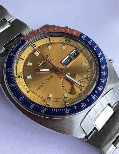 Vintage Seiko 6139-6002 Chronograph Yellow POGUE excellent