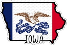 State of Iowa Flag Map Sticker Decal USA Iowa State