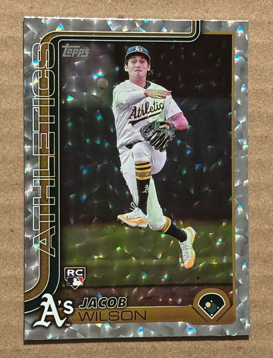 2025 Topps Jacob Wilson Silver Cracked Foilboard Parallel RC #314 Athletics