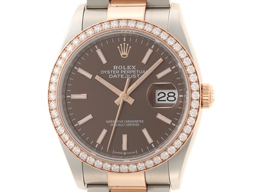 ROLEX 126281RBR Datejust 36 Diamond Bezel Chocolate dial SS/K18PG 【472】