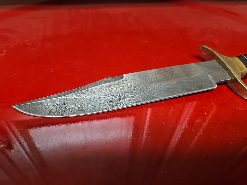 VINTAGE Damascus 1033 Iron Madien Stag BOWIE KNIFE With Case - Image 2 of 4