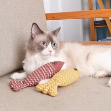 Funny Interactive Plush Cat Toy Teeth Grinding Catnip Toys Pet Kitten Chewing