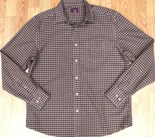 UNTUCKit REGULAR FIT 100% COTTON SHIRT BURGUNDY & OLIVE Sz LARGE, L