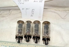 4 Matching GE 7408 (6V6GT) Tubes Tested at NOS Levels