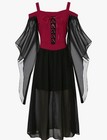 Women's 3XL Burgandy and Black Witch Cosplay Costume
