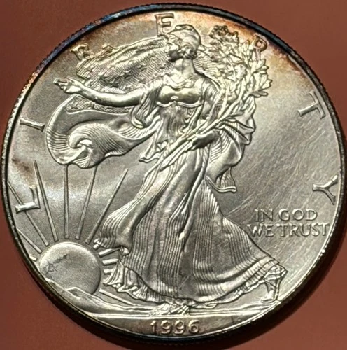 1996 $1 American Silver Eagle Dollar Bullion .999 fine silver key date & low pop