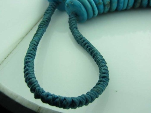 Vintage Howlite Turquoise Blue Disc Statement Necklace, 26" Tappers 15-42 mm - Picture 9 of 12
