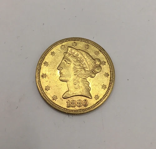 1880-S $5 Five Dollar Gold Liberty Head Half Eagle Coin