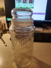 Vintage Planters Mr. Peanut Glass Jar with Lid 1982 EUC