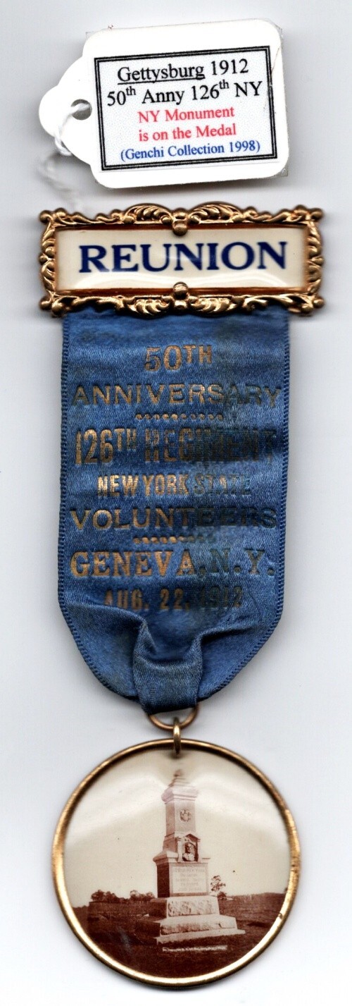 1912 50th Anniversary New York 126th Regm Volunteers Ribbon & Medal