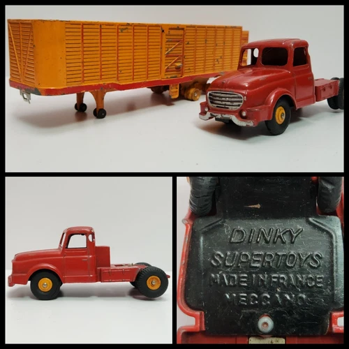 Vtg Dinky 36B Willeme Fruehauf Semi Trailer #36 Truck France PARTS NEEDS REPAIR
