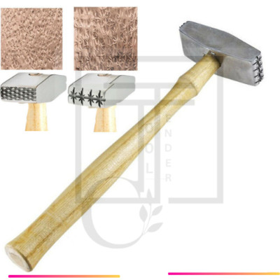 Texturierhammer für Metalloberfläche - Stern- & Schraffurmuster für Schmuck