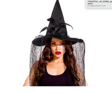Halloween Witch Hat - Lace Halloween Costumes Outfit for Women Witcheshat B103P4