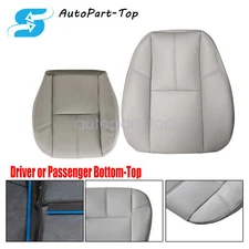For 2007-13 2014 Chevy Silverado Front Driver Bottom-Top Leather Seat Cover Gray