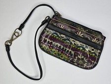 MUDD Floral Zip Wristlet Clutch Change Purse Strap Key Holder 8 x 5 in