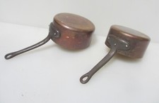 Antique Copper Pan Set Kitchen Iron Handles Vintage Old Sauce Frying