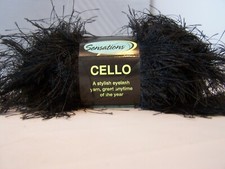 Sensations Cello Eyelash Yarn - Black - New