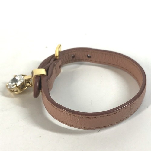 MIUMIU Rhinestone Accessories bangle Bracelet Leather pink - Picture 4 of 9