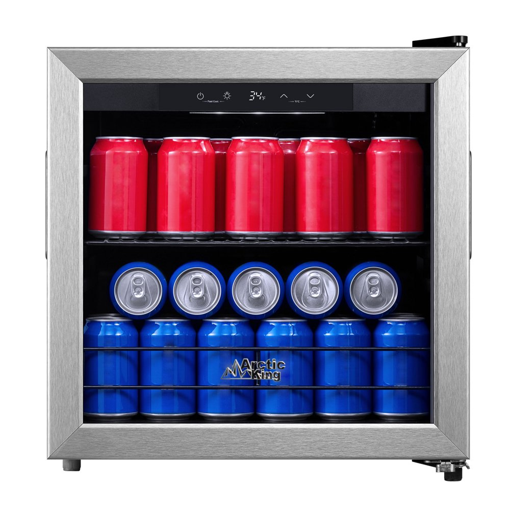 48-Can Beverage Fridge & Cooler with Electrical Control, Stainless Steel