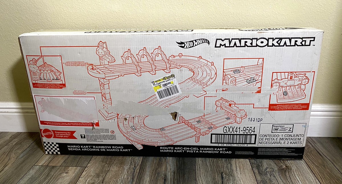 2021 Hot Wheels Mario Kart - RAINBOW ROAD 8-Foot Track Set w