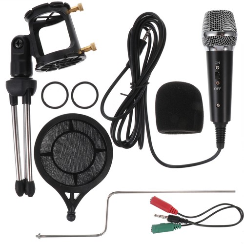 1 Set Recording Microphone with Tripod for Mobile Phone and Computer (Black) - Photo 6/12