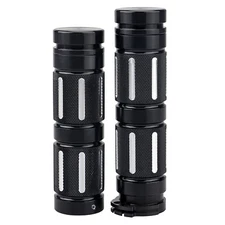 Black 1" Handlebar Hand Grips For Harley Dyna Fat Boy Electra Glide FLHTC FLHTCU