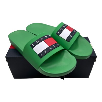 Men\'s Tommy Hilfiger Jeans Flag Pool Slide Sandals Green US Size‎ 12 NEW IN BOX Amazon.com: Tommy Hilfiger Men main image 3