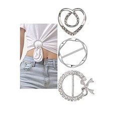 3 Pack Metal Tshirt Clips and Rings 1.9 Inch Large T-shirt Clip Scarf silver