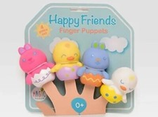 Happy Friends Finger Puppet Set - 4pc - Brand New