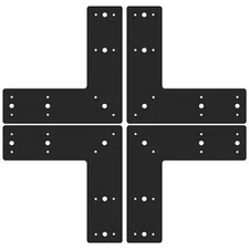 4pcs 10x10 L Bracket Heavy Duty Black L Mending Plate for 4x4, 6x6 Pergola Brack