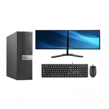 Dell 3040 PC Bundle 2x24'' Monitors Intel Core i7 1TB SSD 16GB DDR4 Windows 11