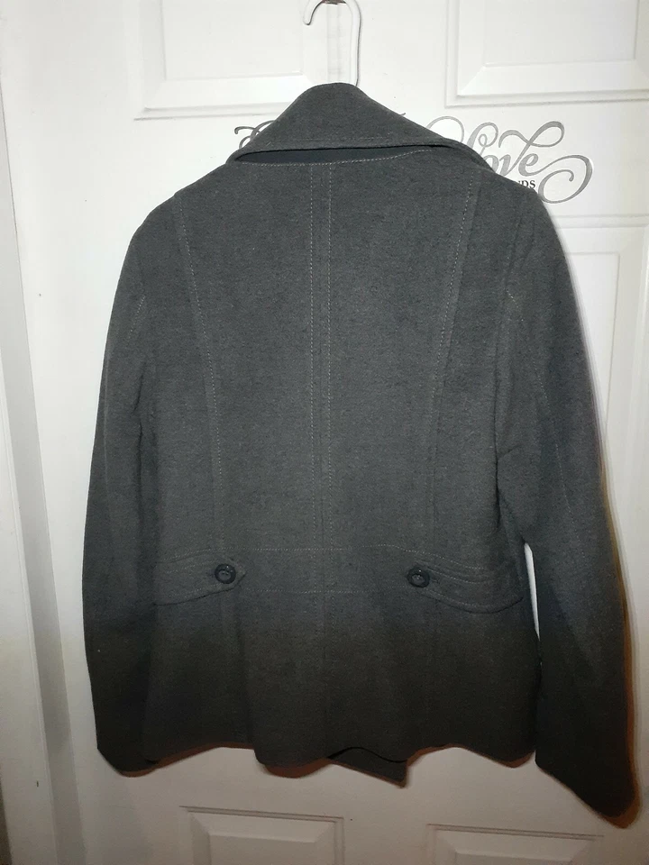 GEOX RESPIRA Womens Coat 12 Classic Gray Wool Jacket Outerwear Lined $175 - Image 2 of 4