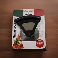 GENIETTI Pizza Rotary Cutter With Black Handle Cut W/ Ease - BRAND NEW