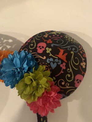 DISNEY Parks Minnie Mouse Coco Ears Floral Bow One Size NEW Disney Parks Coco Crochet Dia De Los Muertos Minnie Ears  main image 2