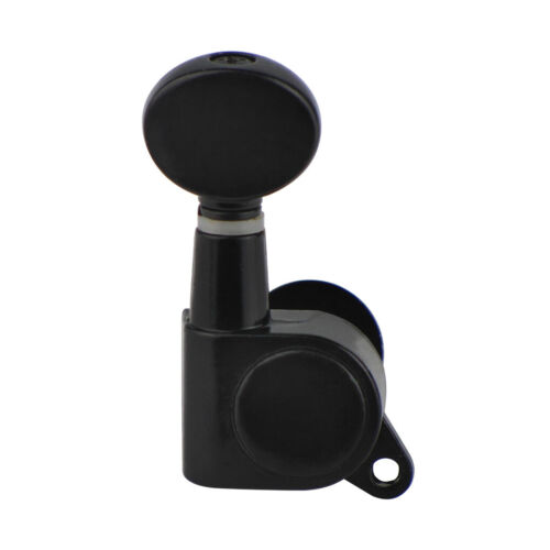 Set 6R Guitar Tuning Pegs Machine Head Right-hand Tuners Small Button Black - Picture 3 of 8