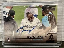 2022 Topps Stadium Club Autograph Black Foil #/25 Bryan De La Cruz RC Auto
