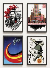 4 Poster DDR NVA FDJ 1. Mai Kosmonaut Ostalgie Plakate Drucke Sozialismus GDR