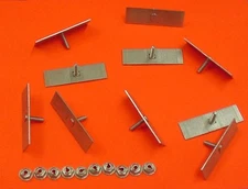 10 Dodge Body Side Moulding Fasteners 2-1/2 x 3/4 Perforated Clips Bolts NOS 378