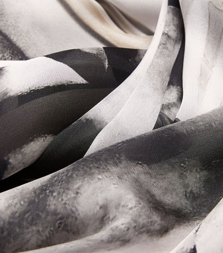 Alexander McQueen 'Skeleton Ruffle Gown' Print Silk Scarf/Shawl - Picture 6 of 9