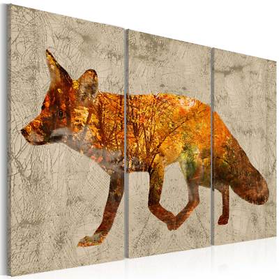 FOX FOREST ANIMAL Canvas Wall Art Framed Print Picture g-A-0096-b-e