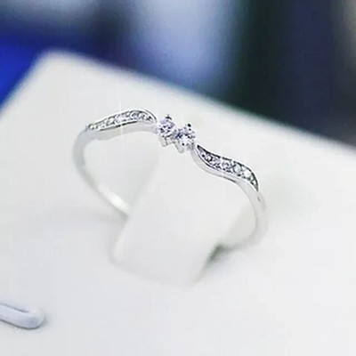 0.20Ct Round Lab-Created Diamond Women Birthday Gift Ring 14K White Gold Plated