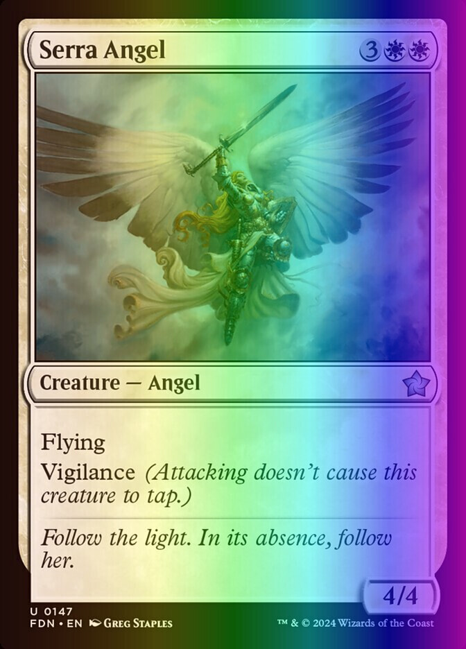 MTG Magic the Gathering Serra Angel (147/763) Foundations NM FOIL