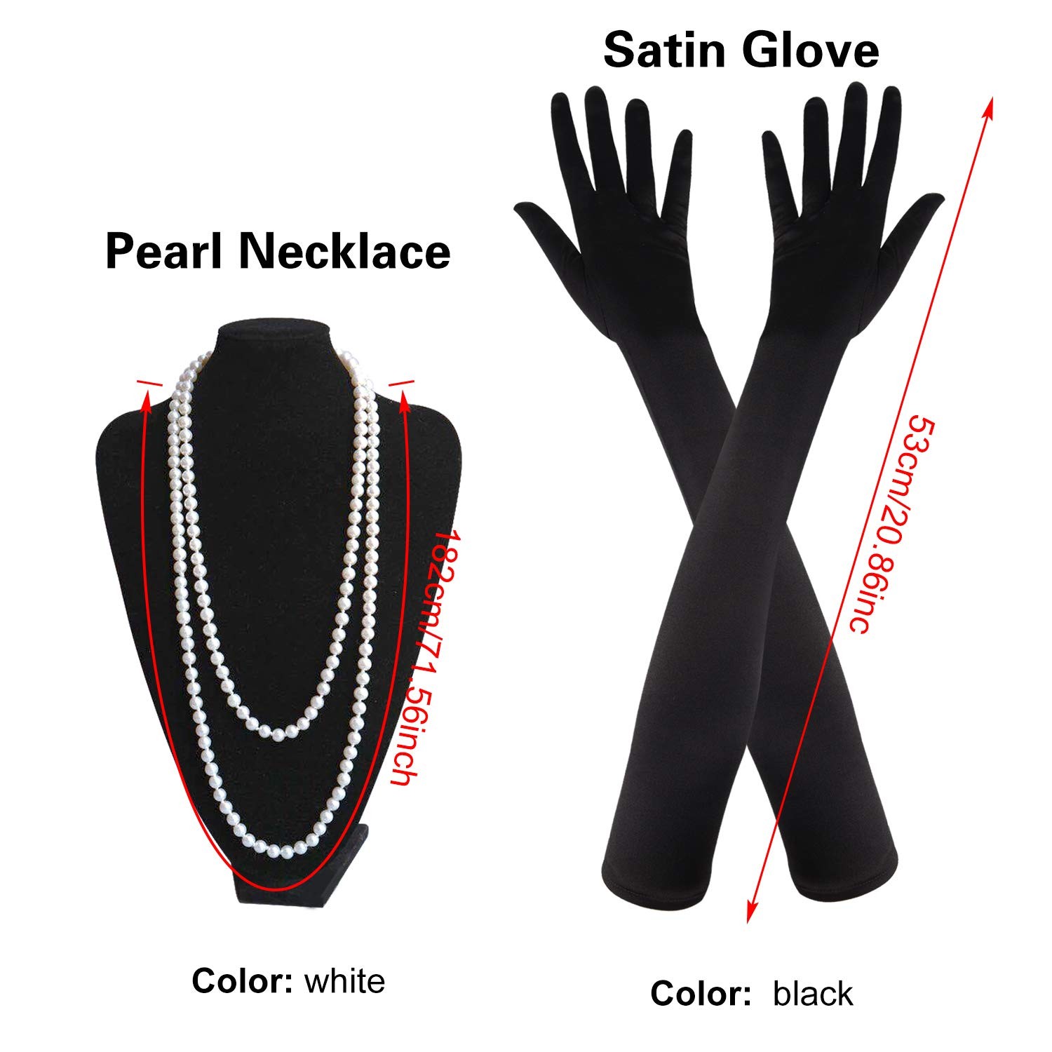 Set Accessoires 1920 Flapper complet de 10 pièces rétro en taille unique adulte