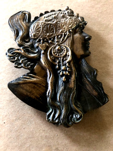 Hippie Gypsy Bergamot Brass Works E-60 Art Nouveau Boho Belt Buckle 70's Attire