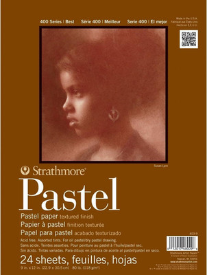 Strathmore 400 Series Tape Bound Pastel Pad, 80 lb. Textured 9x12, Multi